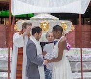 photograph of Veronica and Nick getting married