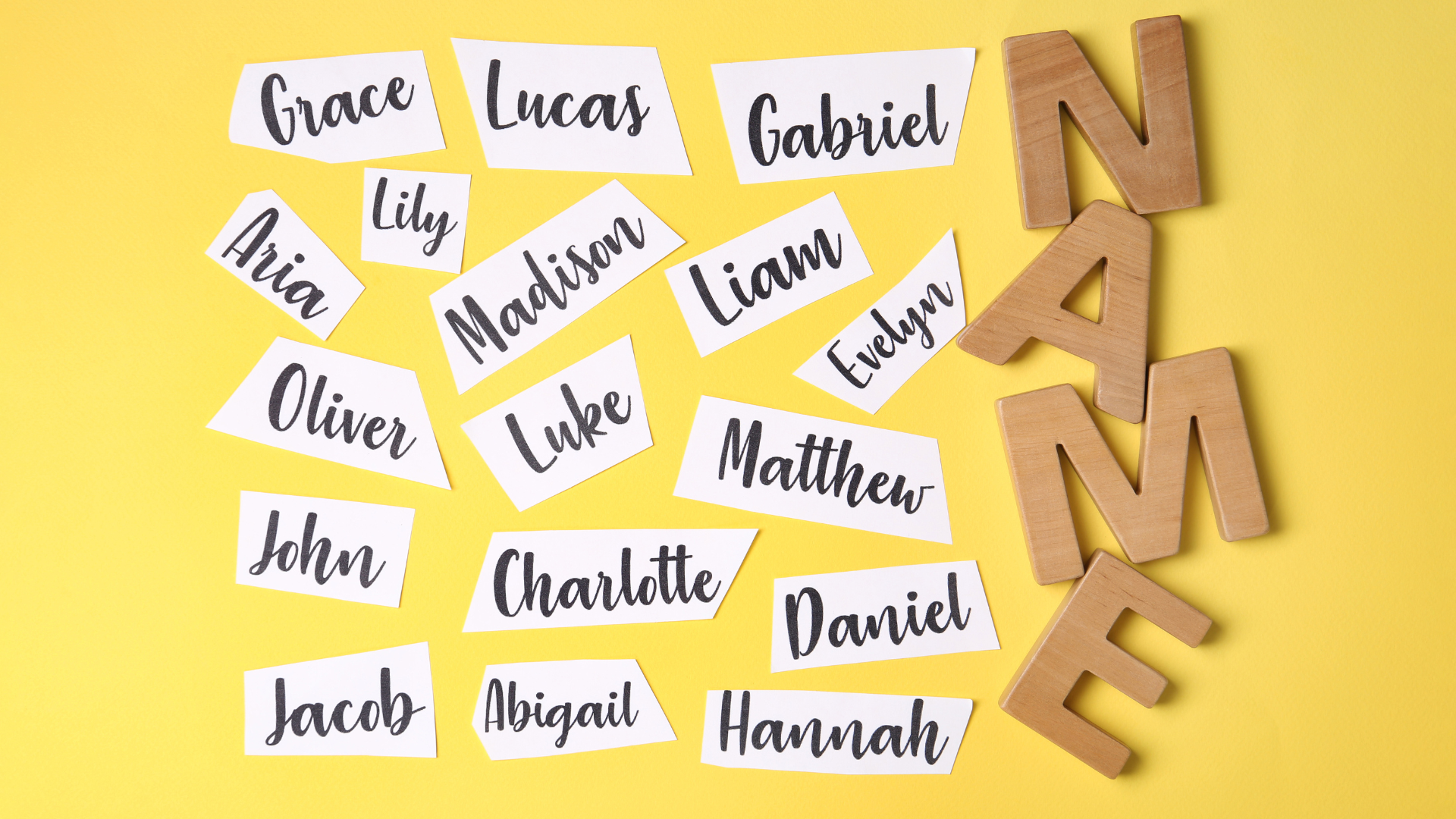Names on a yellow background.